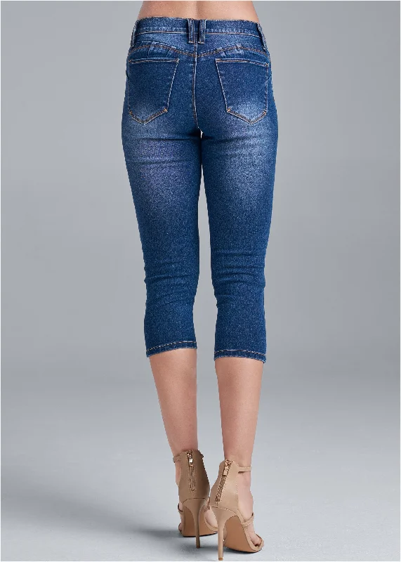 Bum lifter capri jeans - Dark Wash