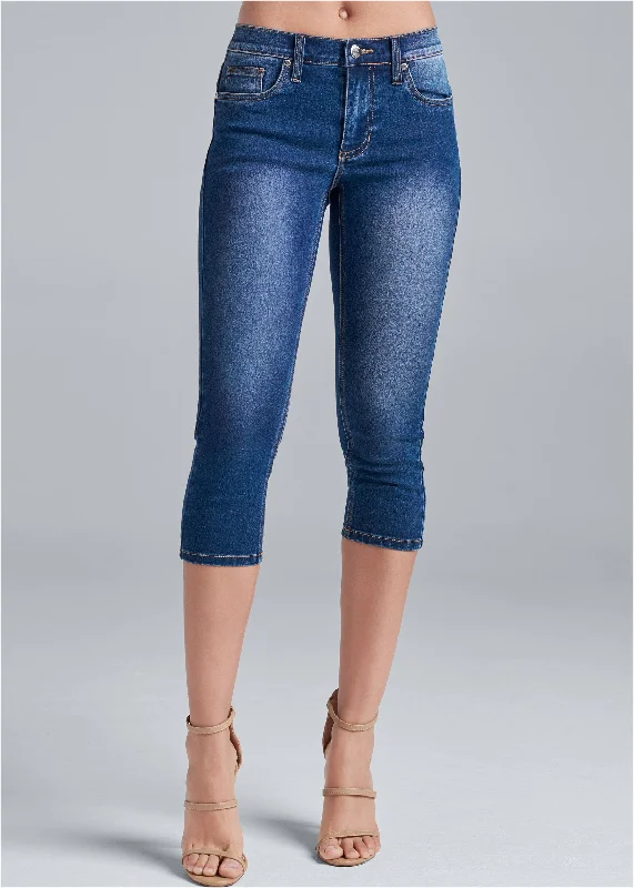 Bum lifter capri jeans - Dark Wash