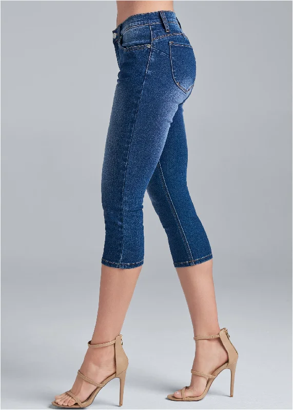 Bum lifter capri jeans - Dark Wash