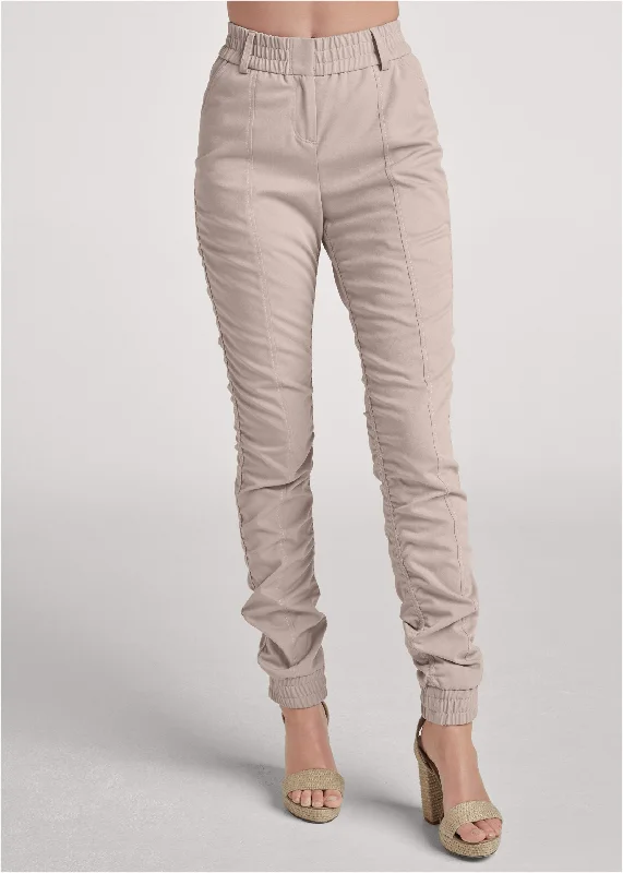 Rouched Cargo Pant - Taupe