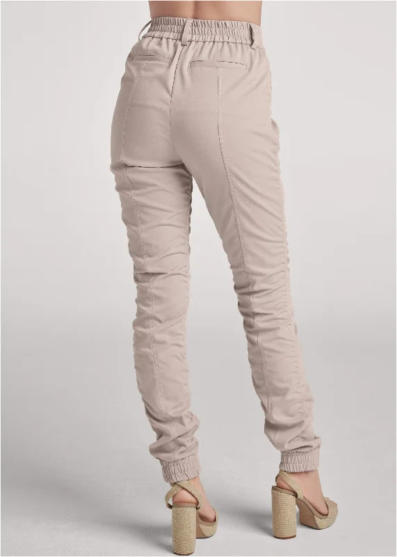 Rouched Cargo Pant - Taupe