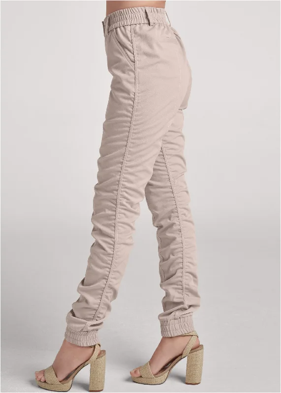 Rouched Cargo Pant - Taupe