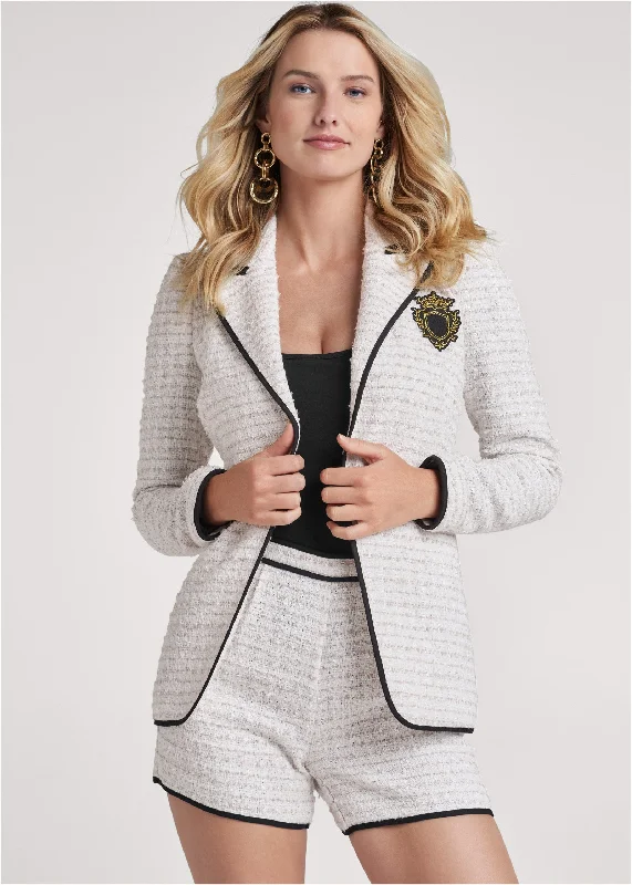 Lined tweed short suit set - OWTP