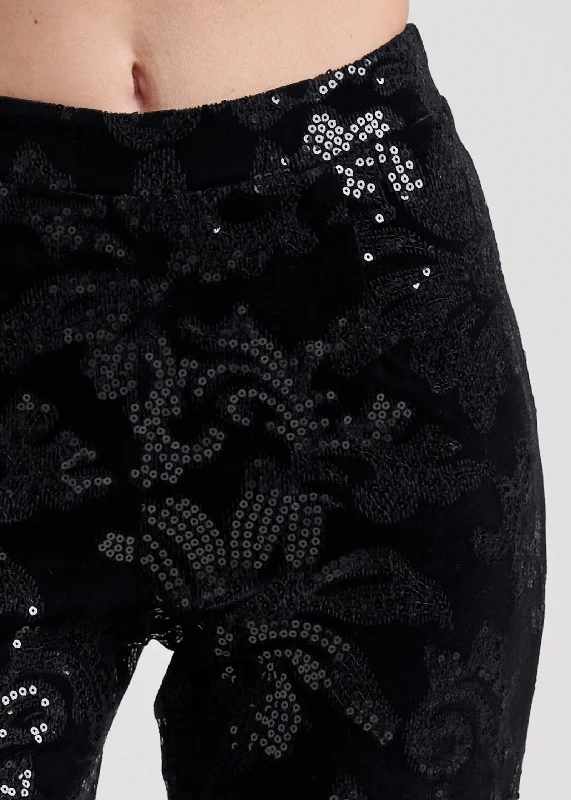 Sequin pattern pants - Black Multi