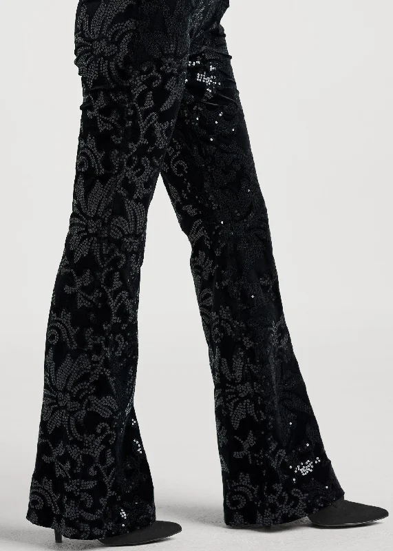 Sequin pattern pants - Black Multi