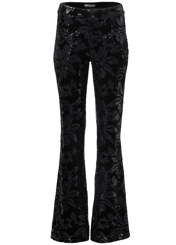 Sequin pattern pants - Black Multi