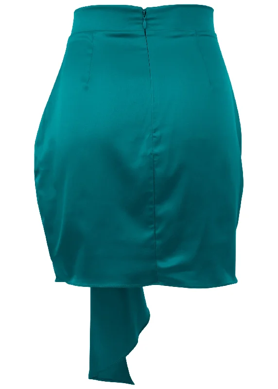 Ruffle mini skirt - Teal