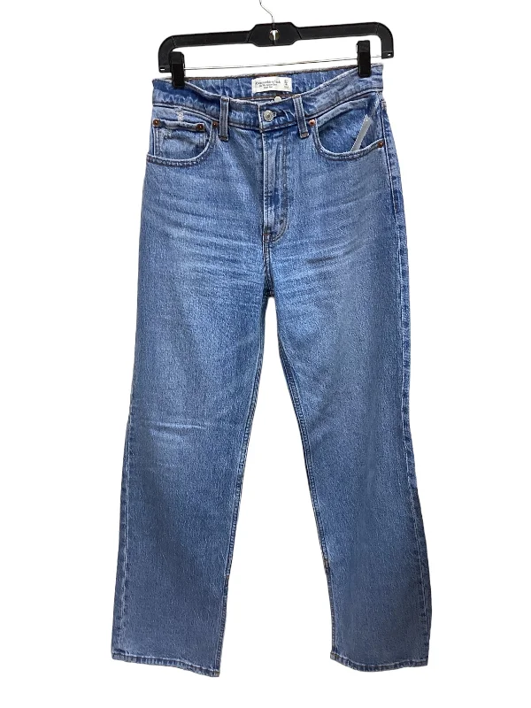 Blue Denim Jeans Straight Abercrombie And Fitch, Size 4