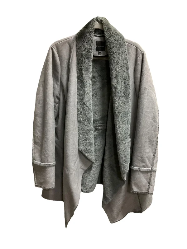 Coat Faux Fur & Sherpa By Lane Bryant In Grey, Size: 18