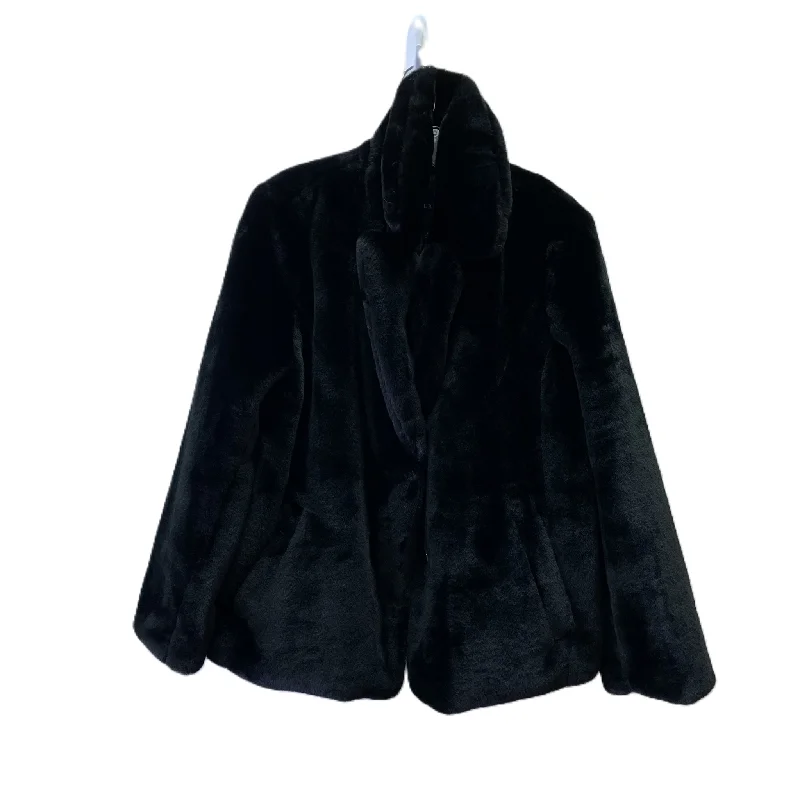 Coat Faux Fur & Sherpa By Talbots In Black, Size: Xl