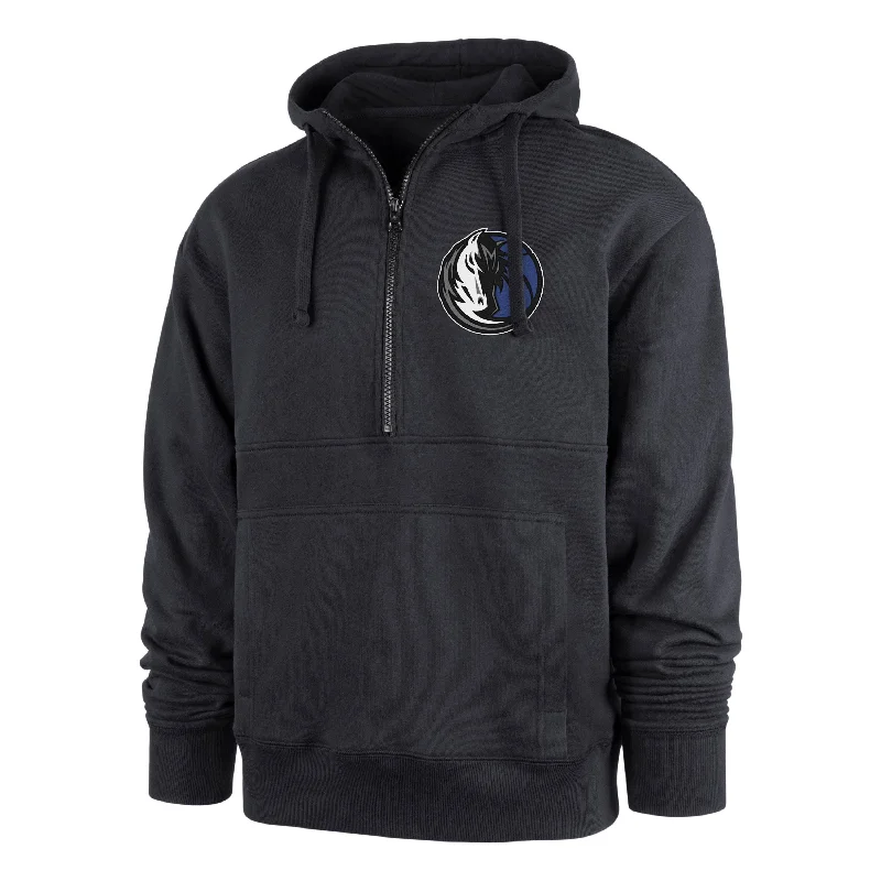 DALLAS MAVERICKS 47 BRAND 2023 NAVY BLUE 1/4-ZIP HOODIE SWEATSHIRT