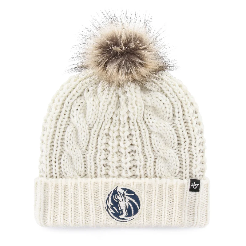 DALLAS MAVERICKS 47 BRAND WOMEN'S BEIGE HORSEHEAD POM KNIT