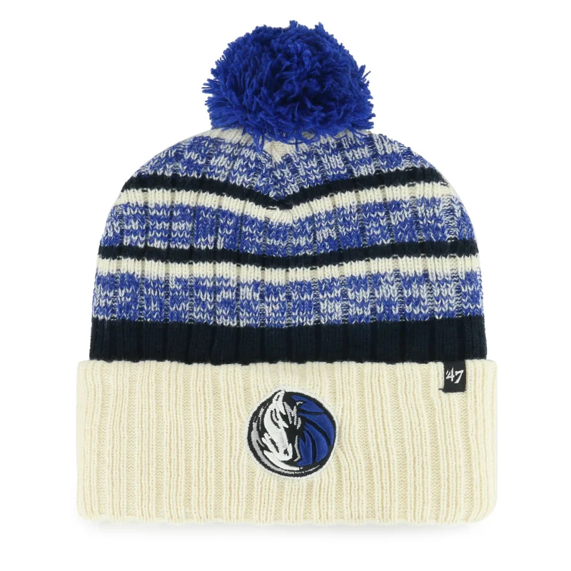 DALLAS MAVERICKS 47 BRAND YOUTH BEIGE HORSEHEAD POM KNIT