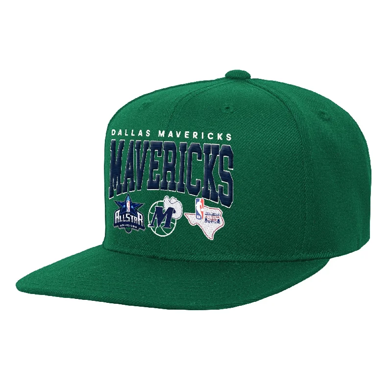 DALLAS MAVERICKS MITCHELL & NESS OUTERSTUFF YOUTH GREEN HARDWOOD CLASSIC ADJUSTABLE CAP