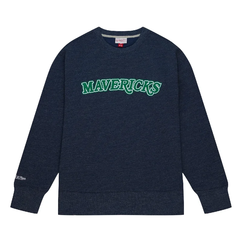 DALLAS MAVERICKS MITCHELL & NESS NAVY BLUE VINTAGE CREWNECK SWEATSHIRT