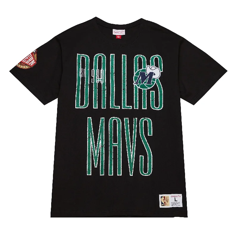 DALLAS MAVERICKS MITCHELL & NESS BLACK DALLAS MAVS TEE