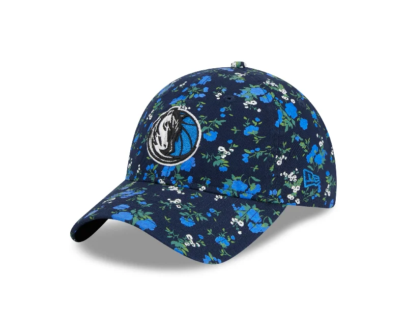 DALLAS MAVERICKS NEW ERA WOMEN'S ROYAL BLUE FLOWER HORSEHEAD ADJUSTABLE CAP