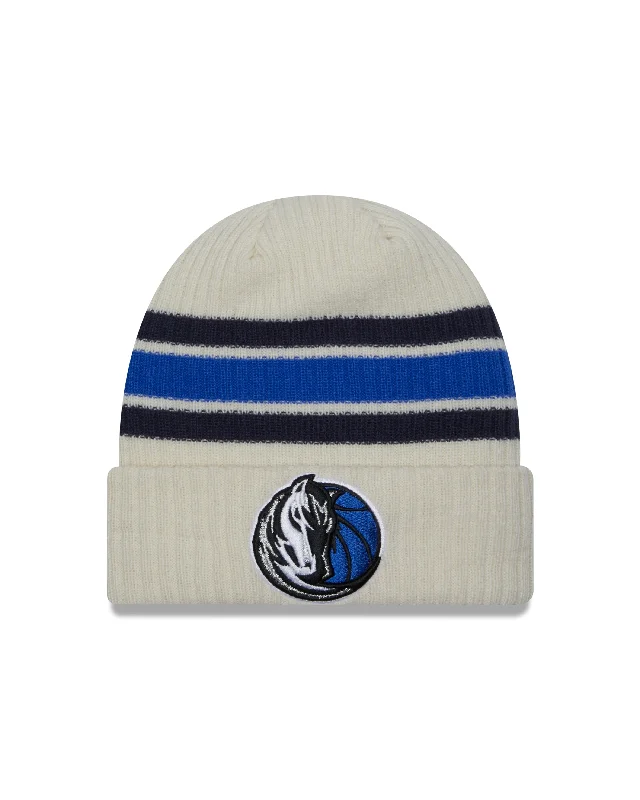 DALLAS MAVERICKS NEW ERA YOUTH BEIGE STRIPED HORSEHEAD KNIT