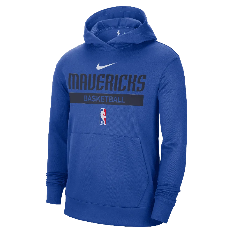 DALLAS MAVERICKS NIKE 2022-23 PRACTICE SPOTLIGHT ROYAL PULLOVER HOODIE