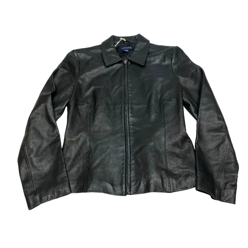 Jacket Leather By Ann Taylor In Black, Size: M