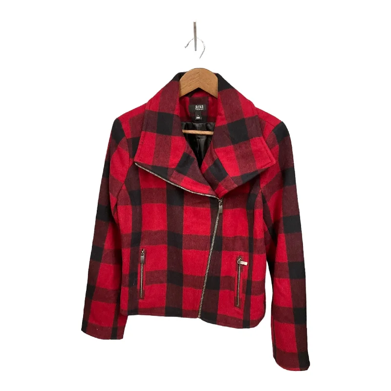 Jacket Moto By Ana In Plaid, Size: L