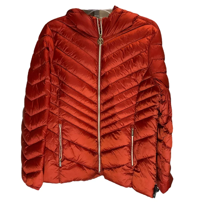 Jacket Puffer & Quilted By Michael By Michael Kors In Orange, Size: L