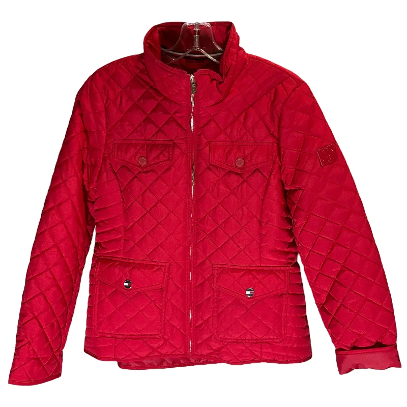 Jacket Puffer & Quilted By Tommy Hilfiger In Red, Size: M