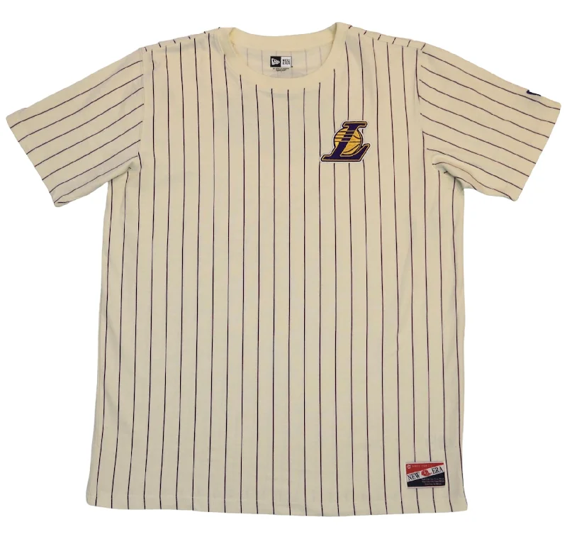 Lakers Throwback Pinstripe Logo Tee