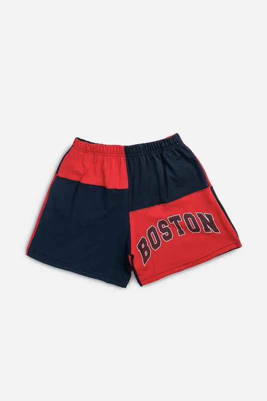 Unisex Rework Boston Red Sox MLB Patchwork Tee Shorts - L