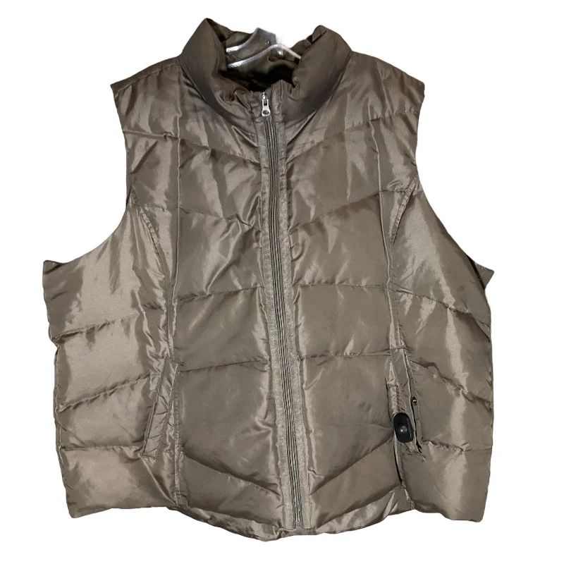 Vest Puffer & Quilted By Lands End In Brown, Size: 3x