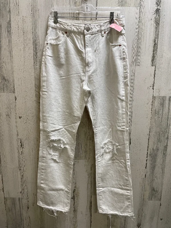 White Jeans Cropped Rollas, Size 6