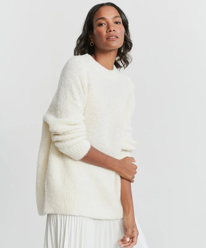 Alpaca Boucle Cocoon Crewneck