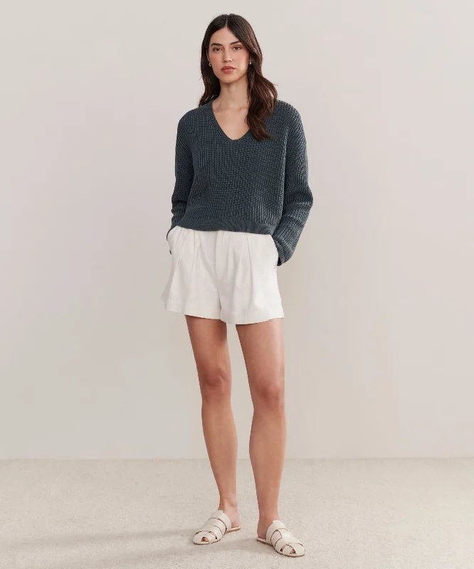 Cropped Cotton Cabin Sweater