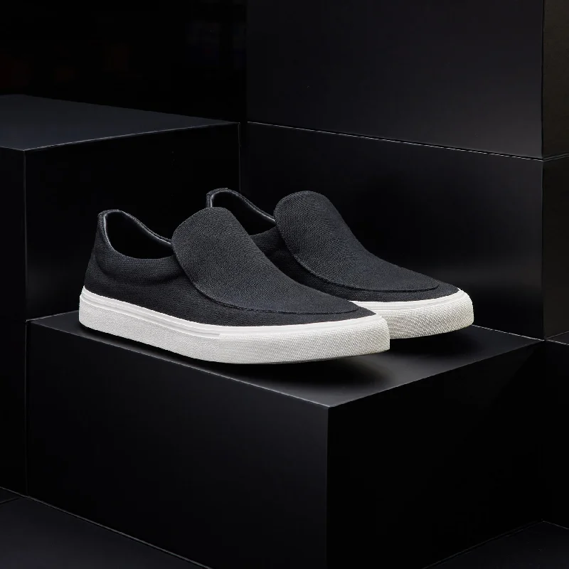 Men's Coastal Canvas Slip On - Black