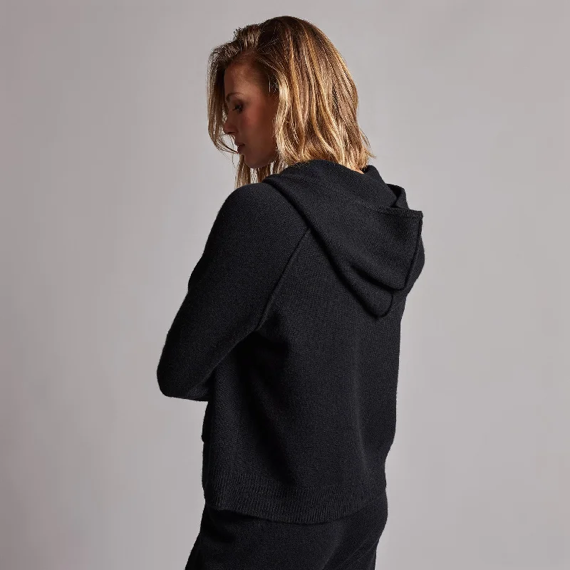 Recycled Cashmere Track Jacket - Black