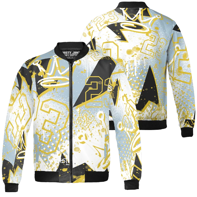 NastyJamz Blue Grey 13s Jacket Match 23 King 3D All-Over Print Zigzag