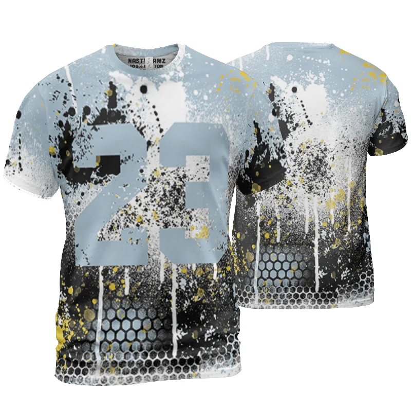 NastyJamz Blue Grey 13s T Shirt Match 23 Painted Graffiti  3D All-Over Print