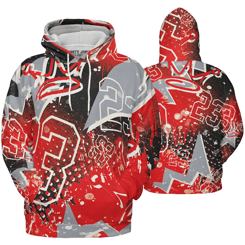 NastyJamz Bred Reimagined 4s Hoodie Match 23 King 3D All-Over Print Zigzag