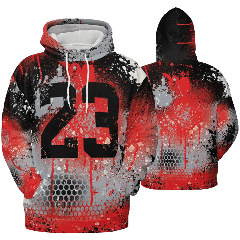 NastyJamz Bred Reimagined 4s Hoodie Match 23 Painted Graffiti  3D All-Over Print