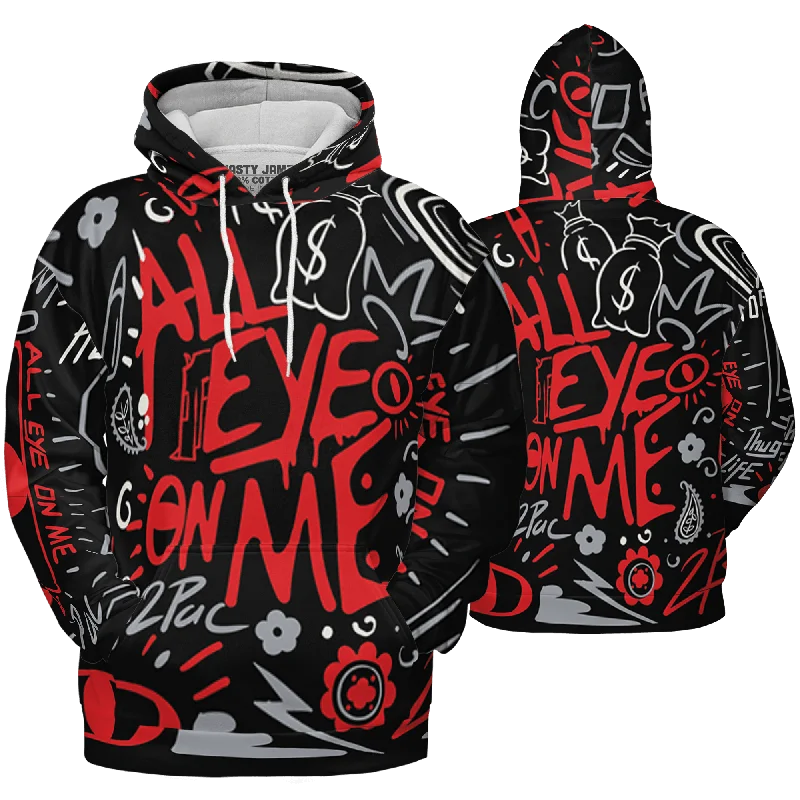 NastyJamz Bred Reimagined 4s Hoodie Match All Eye On Me 3D All-Over Print Doodle Eye