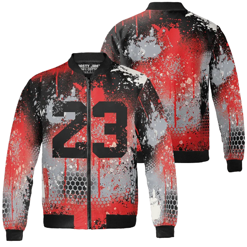 NastyJamz Bred Reimagined 4s Jacket Match 23 Painted Graffiti  3D All-Over Print