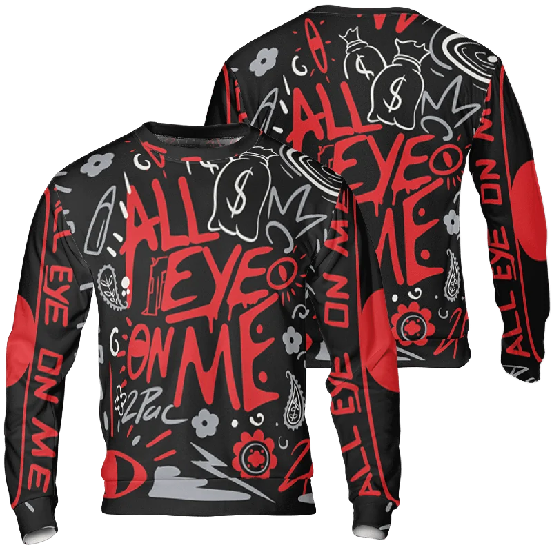 NastyJamz Bred Reimagined 4s Sweatshirt Match All Eye On Me 3D All-Over Print Doodle Eye