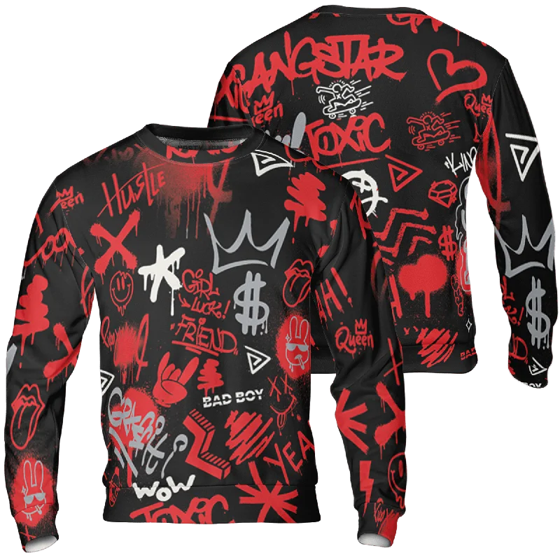 NastyJamz Bred Reimagined 4s Sweatshirt Match Graffiti King 3D All-Over Print Doodle Style