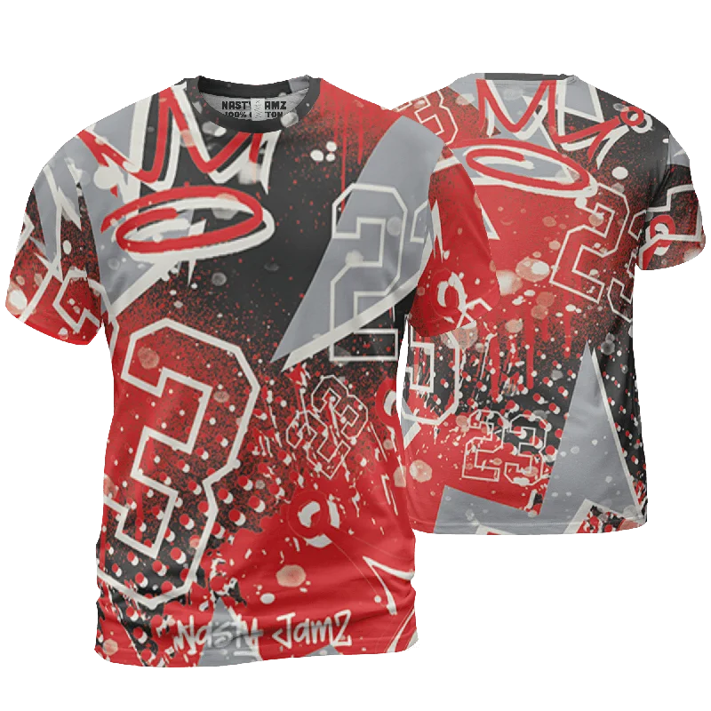 NastyJamz Bred Reimagined 4s T Shirt Match 23 King 3D All-Over Print Zigzag