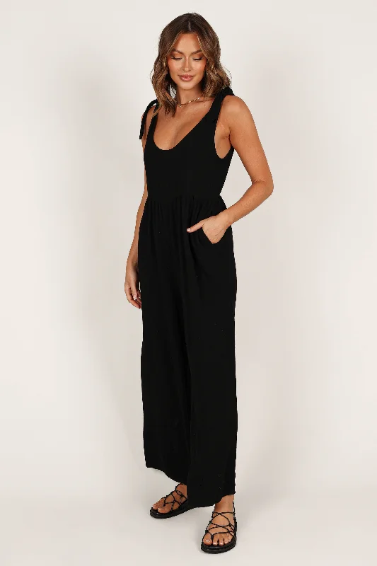 Ayla Linen Jumpsuit - Black