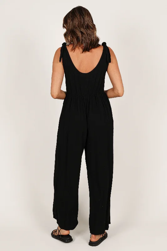 Ayla Linen Jumpsuit - Black