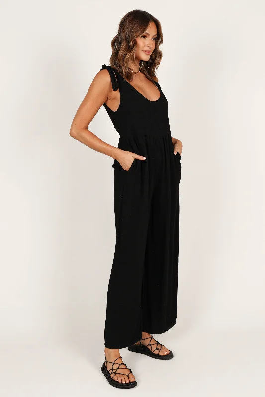 Ayla Linen Jumpsuit - Black