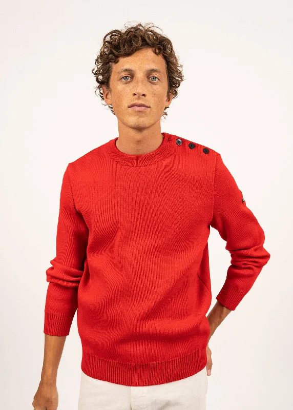 Cancale sailor jumper - regular fit, in pure new wool (ROUGE)