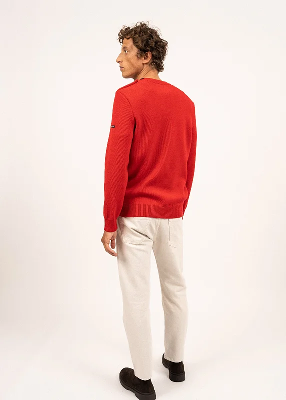 Cancale sailor jumper - regular fit, in pure new wool (ROUGE)