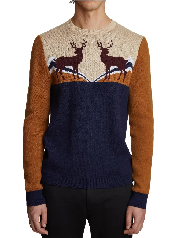 Color Blocked Mountaineer Crewneck Sweater